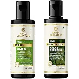Khadi Organique Amla Hair Oil & Amla & Bhringraj Shampoo Combo | Soothes Damaged Hair, Controls Hairfall & Dandruff for Natural Hair Growth | Healthy, Long, Strong & Shiny Hair | Paraben & Mineral Oil Free | Suitable for All Hair Types | 420 ml-picture-26