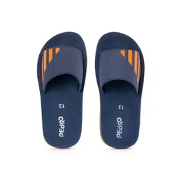 Khadims Boys Navy Blue & Orange Striped Sliders-picture-33