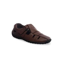Khadims Men Brown Fisherman Leather Sandals-picture-32