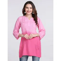 KHAKA Women Embroidered Chikankari Kurti-picture-12