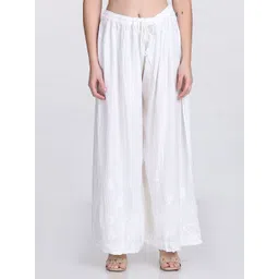 KHAKA Women Ethnic Motifs Embroidered Handloom Ethnic Palazzos-picture-11