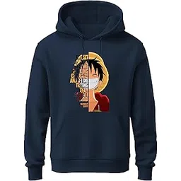 khakey Black Colour Mens Hoodie | Cotton Solid Sweatshirt with Hood | Onepiece Monkey D Luffy | Anime Hoodies for Men-picture-13