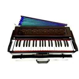khalsa musical Folding Harmonium 42-Keys, Two Reed, 3.5 Octave 7 Bellow, Foam Paaded Bag 3.5 Octave Foot Pumped Harmonium-picture-28