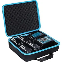 khanka Hard Battery Storage Box Holder, Carrying Case Replacement for Makita 12V 18V 40V Battery and Charger - Holds 12V 18V 40V 2.0/2.5/3.0/4.0/5.0/6.0-Ah Battery, Charger (Case Only)-picture-10