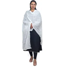 kharari Pure Cotton Solid White Women Dupatta-picture-28
