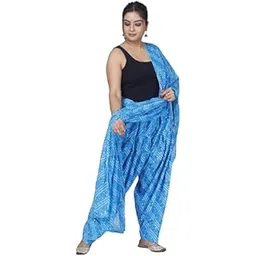 KHEEAA Fashion's Womens Cotton Printed Patiala Salwar with Matching Dupatta (Free Size) (BANDHANI)-picture-32