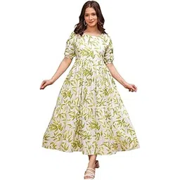 khejal Pure Cotton Maternity Feeding Kurti for Women | Floral Printed Pregnancy Gown with Zipper Access | Soft & Breathable Nursing Dress for New Moms-picture-16