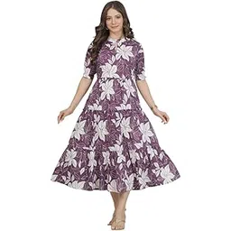 khejal Women?s Maternity Dress for Feeding | Floral Printed Pure Cotton Gown | Soft & Breathable Nursing Kurti for Pregnancy and Postpartum-picture-15