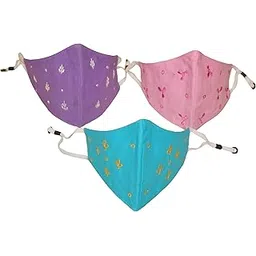Kheyali Boutique Pure Cotton Hand Embroidered Washable Reusable Anti Pollutant 3 Ply Face Mask(Purple,Pink,Blue Pack of 3)-picture-37