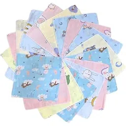 khillayox Cotton Handkerchief For Women, girls And Kids/Rumal/Hanky for School/Extra Soft And Super Absorbent (25 x 25 CM) -Double-Layered,Printed Multicolor-picture-15