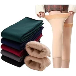 khillayox Socks for Women Warm socks for Women Multicolor - Thick Fur Lined Winter Protection - Comfortable Knee Warmers for Cold Weather- Durable & Cozy leg Warmer-picture-38