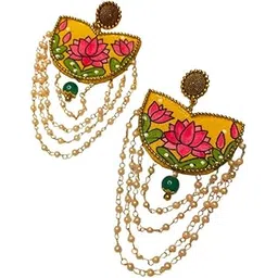 khoj.city Jewellery Kaatyayani Traditional Multi Color Handmade & Hand Painted Drop Earrings for Girls & Women (KHJ-AMZ-ER-011)-picture-21