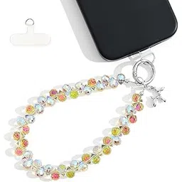 KHOLAD Crystal Phone Wrist Strap Phone Charm Chain Keychain Beaded Cellphone Lanyard with Tether Tab Hands-Free Wristlet Bracelet Wrist Grip Strap for Women-picture-26