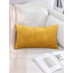 Khooti Gold-Toned Self Design Velvet Rectangle Cushion Covers 20 x 30 Inch-picture-19