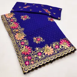 khriti fab Unstitched Georgette Blouse Material Embroidered-picture-10