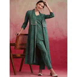 Khushal K Abstract Printed Tunic With Trousers & Shrug-picture-38