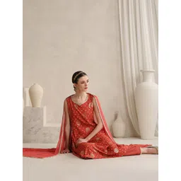 Khushal K Women Ethnic Motifs Printed Regular Kurta with Trousers & With Dupatta-picture-33