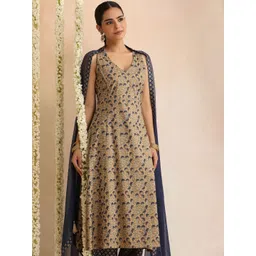 Khushal K Women Floral Printed A-Line Kurta with Palazzos & Dupatta-picture-20