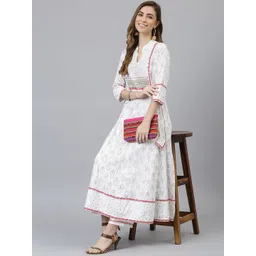 Khushal K Women White Printed Empire Design Anarkali Kurta-picture-30