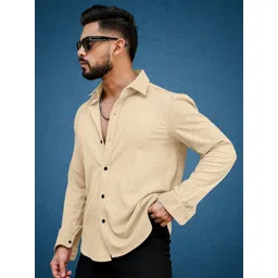 khushi creation Men Regular Fit Self Design Spread Collar Casual Shirt-picture-12