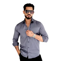 KHUSHI CREATION Spread Collar Long Sleeves Satin Shirt-picture-13