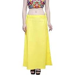 khushi AY-Girl Women's Royal Cotton Readymade Petticoat for Saree (SIZE-SMALL)COLOR-LEMON YELLOW-picture-14