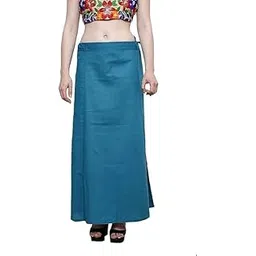 khushi Girl Women's Royal Cotton Readymade Petticoat for Saree (Size-XLarge) Color-Dark RAMA-picture-17