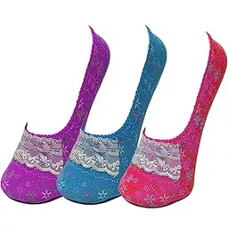 khwaish store 3 Pairs Women's Lace Socks Invisible Footies Flats Liner No Show Foot Cover Low Cut-picture-13