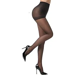khwaish store Women's & Girl’s Seamless Tights Ultra-Thin Transparent High Waist Reinforced Toe Pantyhose Long Exotic Knee High Thigh Stockings. (Black, 32)_Pack of 1-picture-15