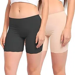 khwaish store Women's Seamless Invisible Under Dress Smooth Stretch Underskirt Comfortable Safety Shorts Yoga Slip Short. Size (28-40)-picture-20