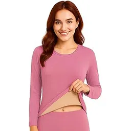 khwaish store Womens Soft Thin Warm Long Jhons Base Layer Thermal Inner Top Ladies Warm Full Sleeve Scoop Neck Top for Winter Cold Weather-picture-37