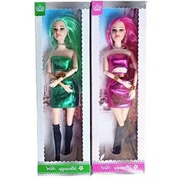 khyali Beautiful Dazzling Doll Combo with Moveable Arms, Legs, Elbow & Knee for Girl|97-picture-26