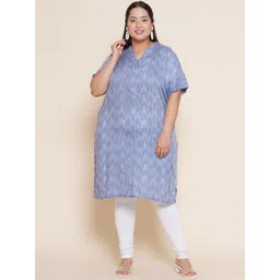 Kiaahvi by JOHN PRIDE Plus Size Geometric Printed Modal Kurti-picture-14