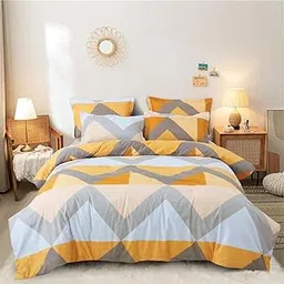 KIAAKSH Super Premium Quilt Cover Single Bed with Zipper Blanket Cover/rajai Cover/Comforter Cover/Duvet Cover King Size Glace Cotton Warm Stuff (King Size Dohars) 60x90 Inches SN- 07-picture-12