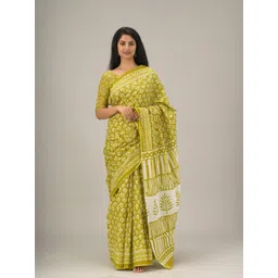 KIAARON Floral Printed Pure Cotton Saree-picture-31