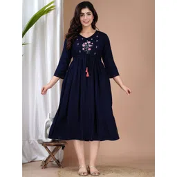 KIAARON Women Floral Embroidered Floral Maternity Kurta-picture-32