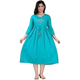kiaaron Women's Anarkali Comfortable Maternity Feeding Kurta Dress with Both Side Zippers | Pre and Post-Pregnancy & Nursing Mom Dress-picture-46
