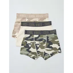 KIABI Boys Pack Of 3 Printed Mid Rise Trunks AZI96CAMOU-Brown-picture-42