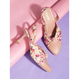 kiana house of fashion Kiana Pointed Toe Printed Knotted Slim Mules With Backstrap-picture-37