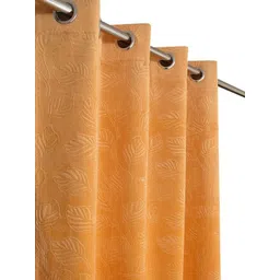 Kiara Creations Gold-Toned Set of 2 Floral Room Darkening Door Curtain-picture-11