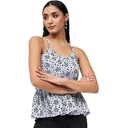 kibo Casual Women's Floral Polyester Round Neck Top White-picture-46