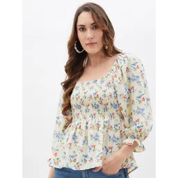 Kibo Floral Print Crepe Top image 1