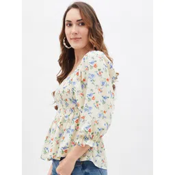 Kibo Floral Print Crepe Top image 5