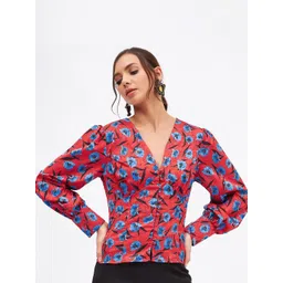 Kibo Floral Print Satin Top-picture-36