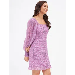 Kibo Floral Printed Ruched Sheath Dress image 4