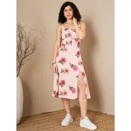 Kibo Women Floral Printed A-Line Midi Dress-picture-30