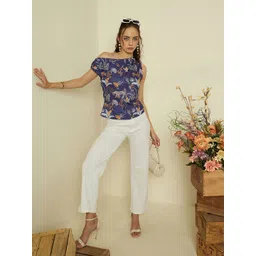 Kibo Women Floral Printed One Shoulder Fitted Top-picture-24
