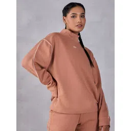 KICA High Neck Long Sleeves Piping Cotton Terry Pullover Sweatshirt-picture-25