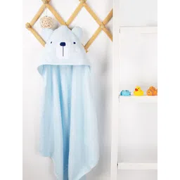 KICKS & CRAWL Kids Blue Solid 270 GSM Cotton Polar Bear Hooded Towel-picture-31