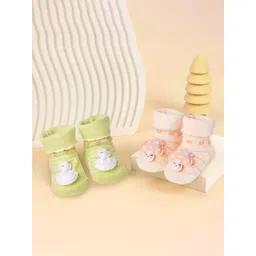 KICKS & CRAWL Kids Pack Of 2 Cotton Patterned Ankle Socks-picture-34